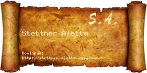 Stettner Aletta névjegykártya